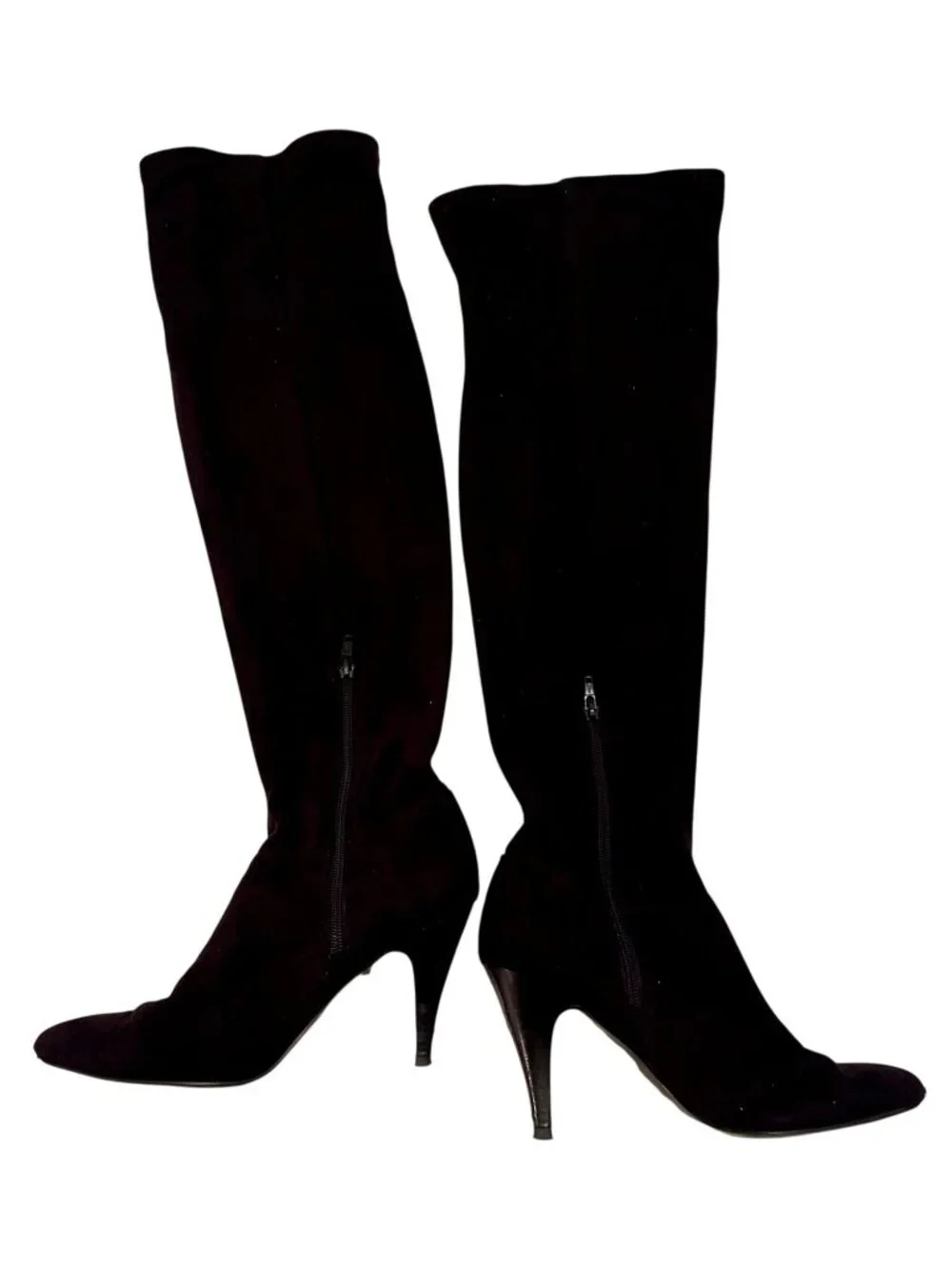 Nine West Over the Knee Boots Women's 8M Black Suede Stiletto 3